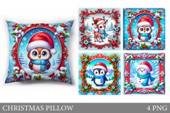 Christmas Animals Pillow. Christmas Pillow Sublimation Product Image 1
