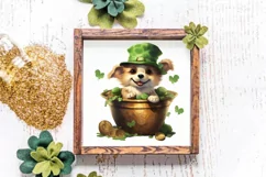 St Patricks Day Dog with Gold Coin Clipart, St Patricks Day Product Image 4