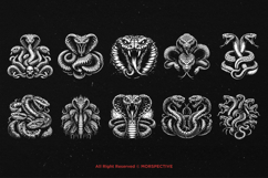 10 Bundle Dark Art Viper Snakes Cobra Anacondas Python Product Image 6