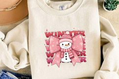 Pink Winter Snowman Sublimation,Christmas Png Product Image 2