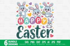 Happy Easter Bunny SVG PNG Bundle. Cute Kids Clipart Set. Product Image 5