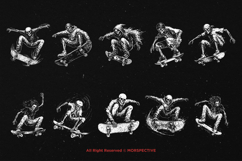 10 Bundle Dark Art Skull Skate Trick Death Ride Street Jump Product Image 6