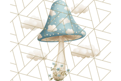 Dreamy Patterned Mushroom Clipart PNG, Forest Elements Png Product Image 4