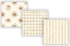 Gentle Meadow Digital Paper Pack, Neutral Floral Seamless Product Image 4