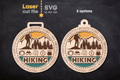 Hiking Medal SVG laser cut files for Glowforge Product Image 3