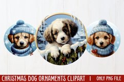 3D Christmas Dog Ornaments Clipart, PNG Product Image 1