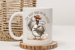 Just Here For The Lasso PNG - Cute Cowboy Goose Sublimation Product Image 3