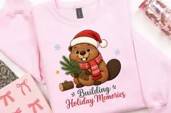 Beaver Christmas PNG, Building Holiday Memories Sublimation Product Image 2