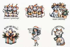 Cute Winter Christmas Clipart Bundle | Cute Christmas PNG Product Image 4