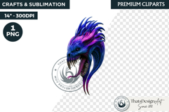 Halloween Acid Monster Clipart PNG Neon Fantasy Character Product Image 1