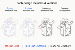 Christmas Gift Box Ornament Laser Cut Scoring and Engraving Product Image 2