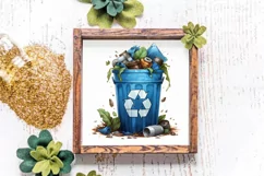 Watercolor Earth Day Clipart, Planet Earth Clipart Product Image 4