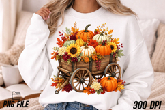Autumn Pumpkin Wagon Floral PNG Product Image 4
