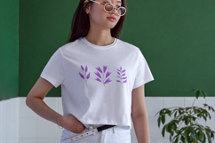 Minimal Lavender Leaf Trio Embroidery Design Product Image 4