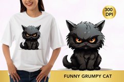 Sarcastic Funny Grumpy Grey Cat, Cat sublimation Product Image 1