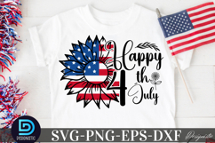 Happy 4th July SVG, 4th July Sunflower SVG Product Image 4
