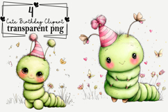 Whimsical Cute Birthday Clipart Watercolor PNG Product Image 1