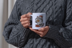 Cute Christmas Cat SVG Bundle | Kawaii Holiday Cats Image Product Image 4