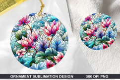 Flower Stained Glass Ornament PNG, Digital Download File Product Image 1