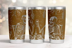 20oz Tumbler laser svg| Halloween Skeletons party wrap Product Image 4