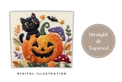 Knitted Halloween Tumbler, Halloween Black Cat Tumbler Print Product Image 4