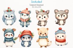 Winter Animals Christmas 31 Cliparts Collection Product Image 4