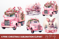 Pink Christmas Sublimation Clipart Product Image 1