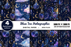 Blue Ice Holographic Digital Papers JPG Product Image 1