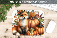 Fox Mouse pad Sublimation - Thanksgiving Animal PNG Design Product Image 1