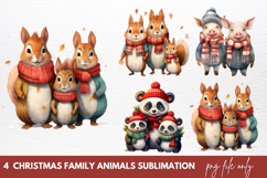 Christmas Family Animals Clipart Sublimation Product Image 1