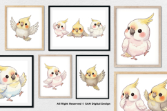 15 Bundle Watercolor Cute Baby Parrot Bird Macaw Parakeet Product Image 4