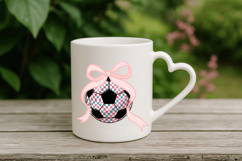 Soccer Ball Pink Bow PNG Sublimation | Soccer PNG Design Product Image 4