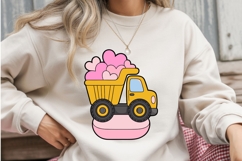Glitter Dump Truck with Hearts PNG Product Image 2