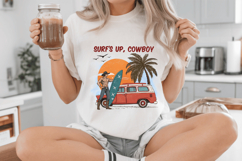 Surf&#039;s up, Cowboy! Summer PNG, Retro Beach PNG Sublimation Product Image 4