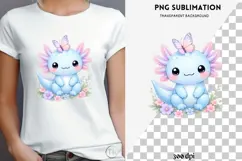 Pastel kawaii axolotl png design for T-shirts Product Image 4