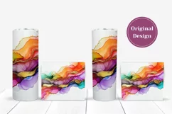 Watercolor Tumbler Sublimation, Glitter Tumbler Wrap Designs Product Image 4