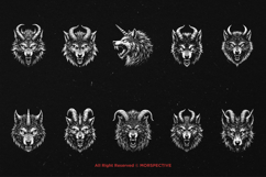 10 Bundle Dark Art Wolf Horn Scary Horror Beast Monster Product Image 6