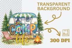 Camp Life PNG - Retro Camper Sublimation - Leopard Print Product Image 4