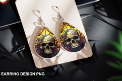 Stained Glass Halloween Skull Earring Design Product Image 1