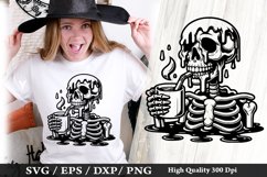 Melting Skeleton SVG Design - Skeleton T shirt Design Product Image 1