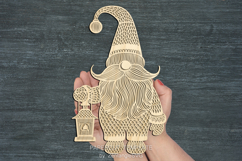 Gnome lasercut svg, Christmas laser cut ornament or keychain Product Image 4