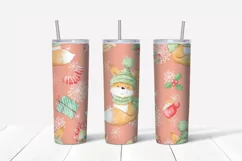 Christmas cute snowman Skinny tumbler wrap design Product Image 6