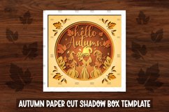 Autumn Gnome Paper Cut Shadow Box, Autumn Paper Cut Product Image 1