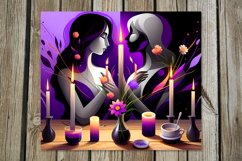 Girl in purple | 8 modern skinny tumbler Sublimation designs Product Image 4
