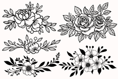 Floral Flowers Decorative SVG Bundle, Wedding Flower Clipart Product Image 4