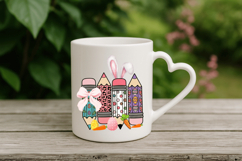 Bunny Teacher Day pencils Easter Day PNG Sublimation | Happy Product Image 4