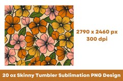 Colorful Flowers Pattern 20 oz Tumbler Sublimation PNG Product Image 4