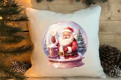 Santa Claus In Snow Globe Clipart Sublimation, Christmas SVG Product Image 4