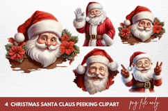 Christmas Santa Claus Peeking Clipart Product Image 1