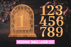 Wedding Table Numbers SVG Laser Cut Stand Design Product Image 1